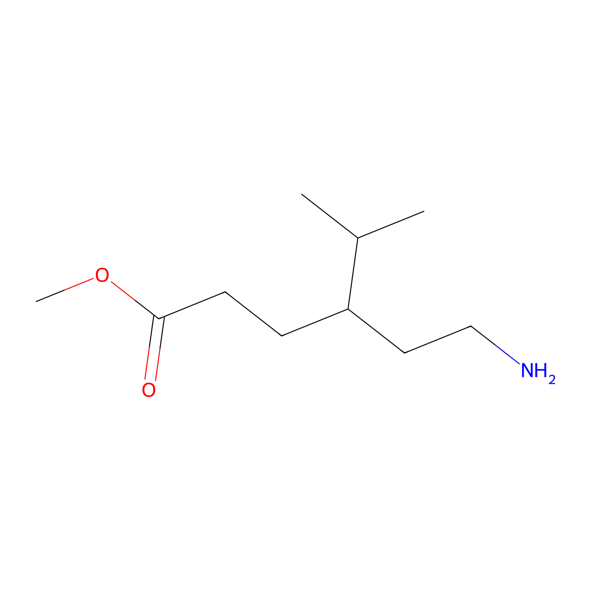Methyl 6-amino-4-(propan-2-yl)hexanoate molecular structure, CAS 1315368-77-4