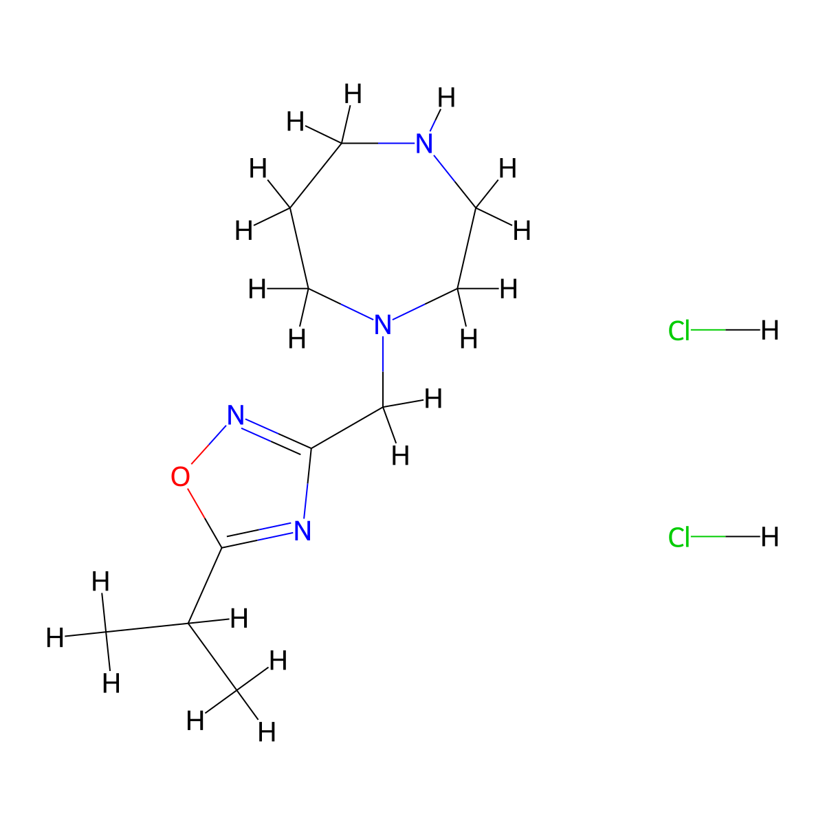 1-{[5-(Propan-2-yl)-1,2,4-oxadiazol-3-yl]methyl}-1,4-diazepane dihydrochloride molecular structure, CAS 1315368-78-5
