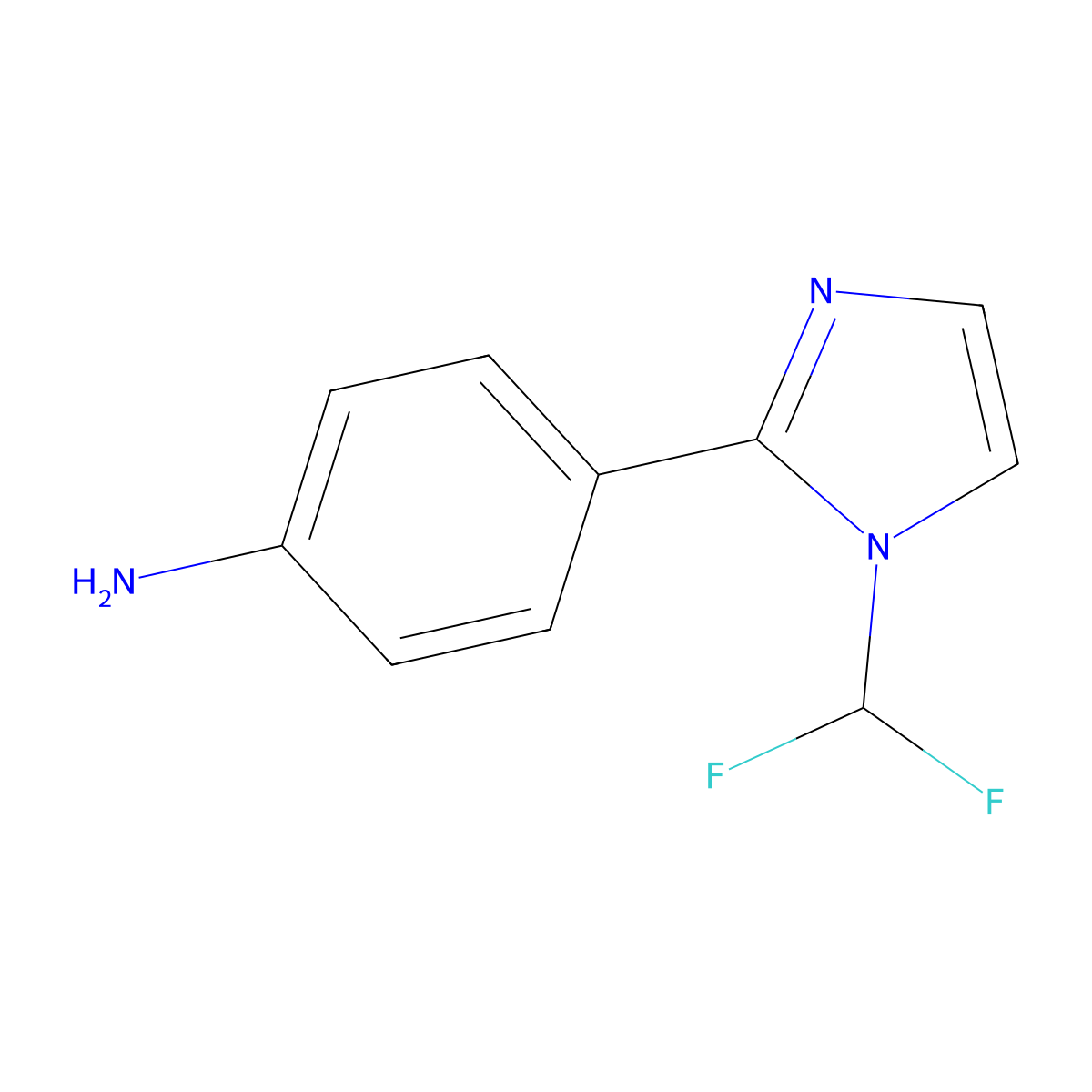 4-[1-(difluoromethyl)-1H-imidazol-2-yl]aniline molecular structure, CAS 1315369-01-7