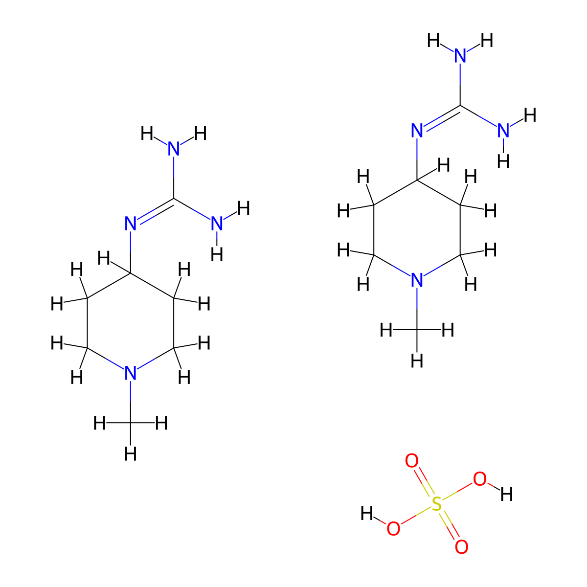 Bis(1-(1-methylpiperidin-4-yl)guanidine), sulfuric acid molecular structure, CAS 1315369-03-9