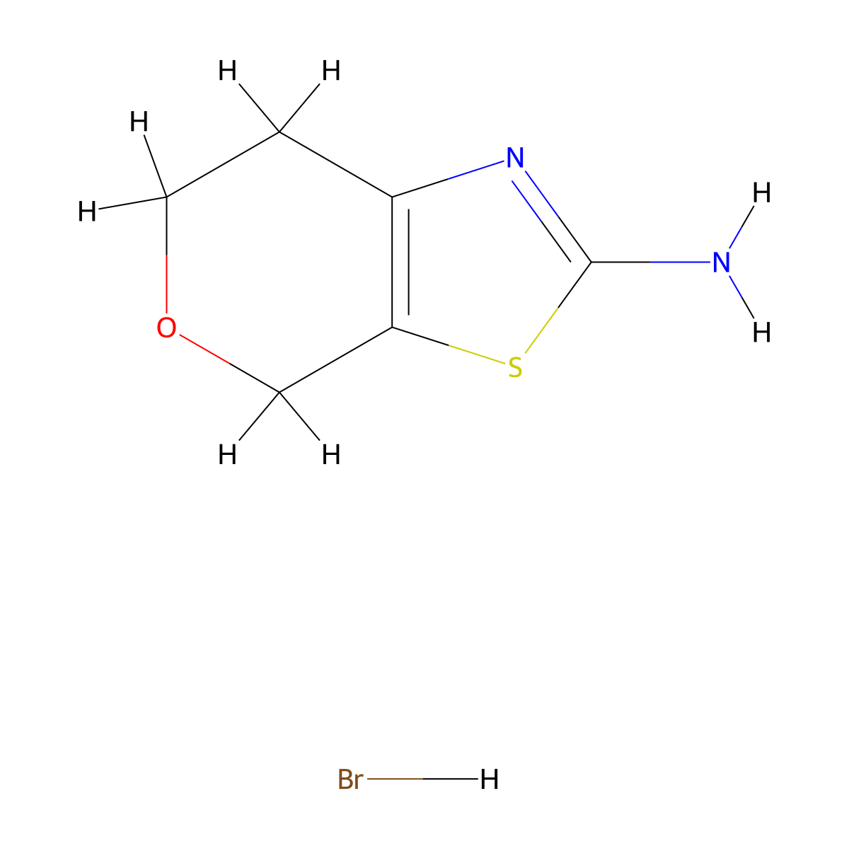 4H,6H,7H-pyrano[4,3-d][1,3]thiazol-2-amine hydrobromide molecular structure, CAS 1315369-04-0
