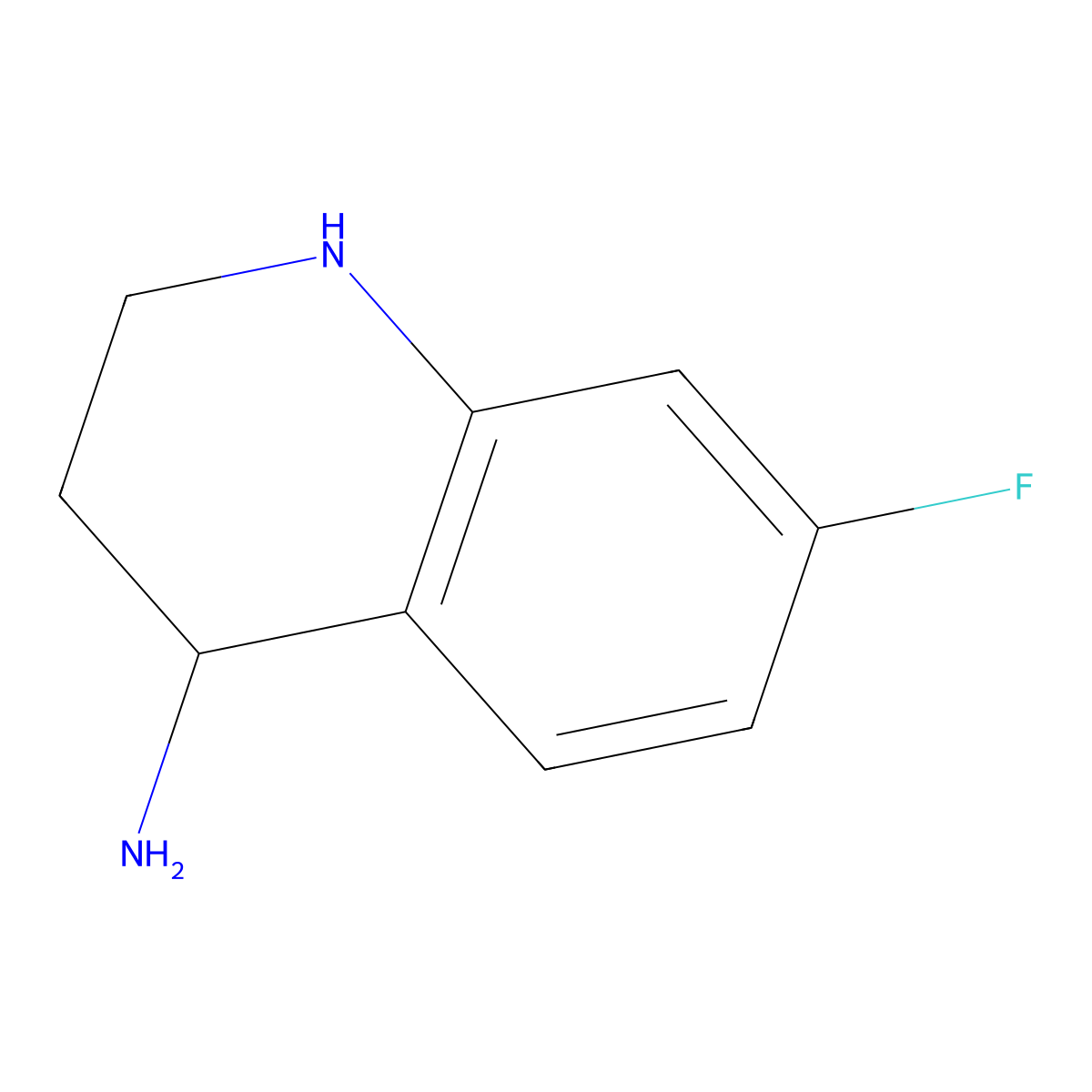 7-Fluoro-1,2,3,4-tetrahydroquinolin-4-amine molecular structure, CAS 1315369-06-2