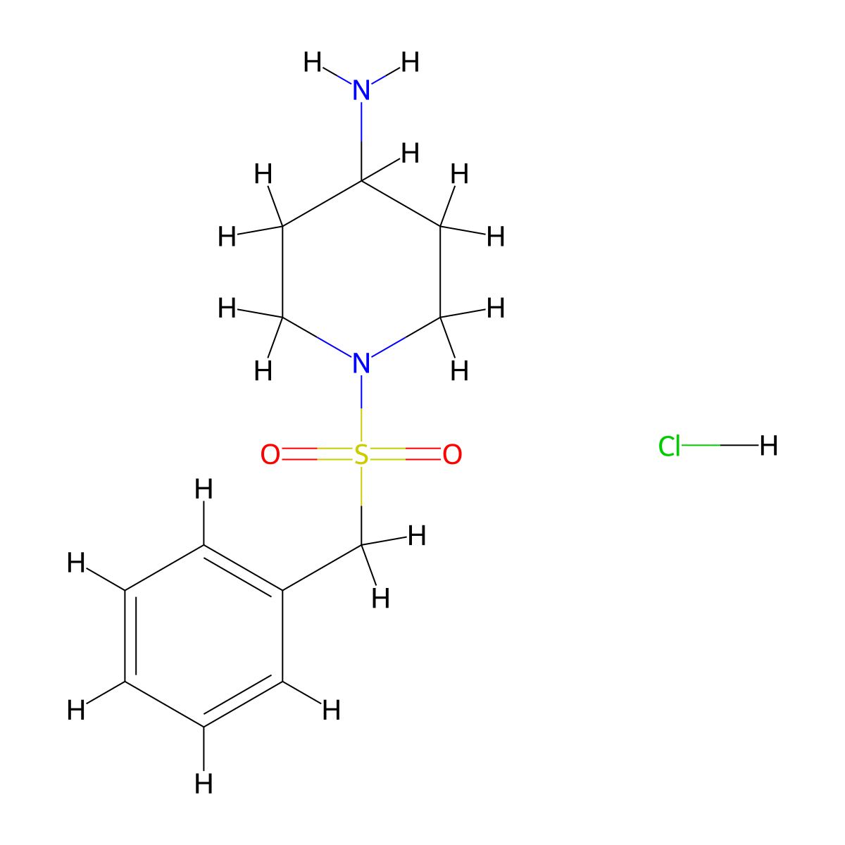 1-Phenylmethanesulfonylpiperidin-4-amine hydrochloride molecular structure, CAS 1315369-08-4