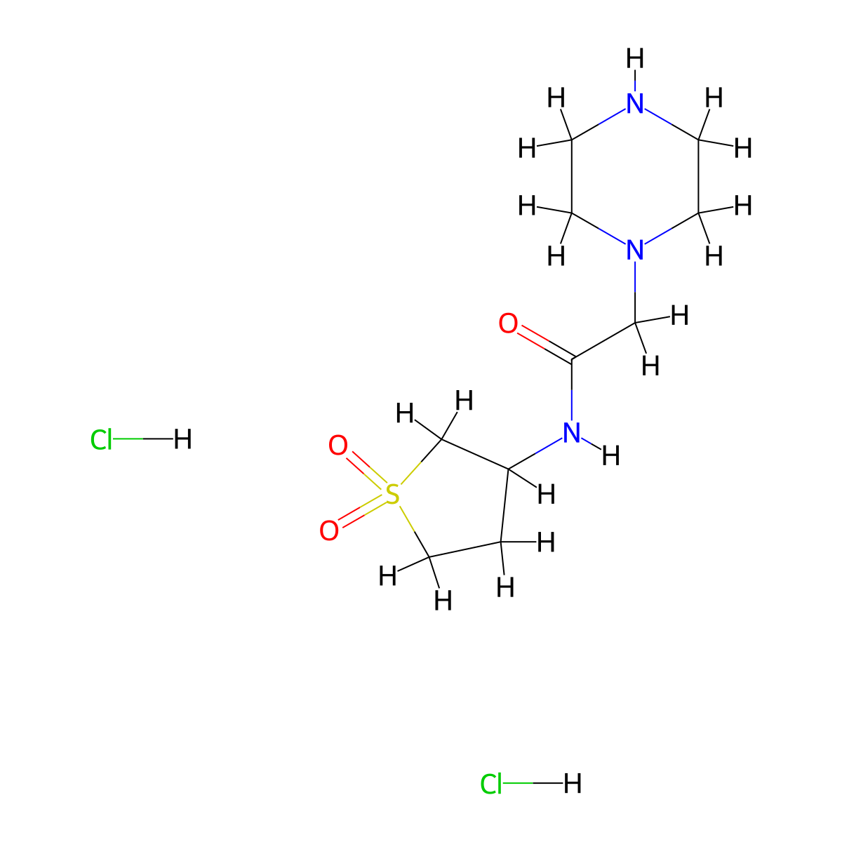 N-(1,1-dioxo-1lambda6-thiolan-3-yl)-2-(piperazin-1-yl)acetamide dihydrochloride molecular structure, CAS 1315369-09-5