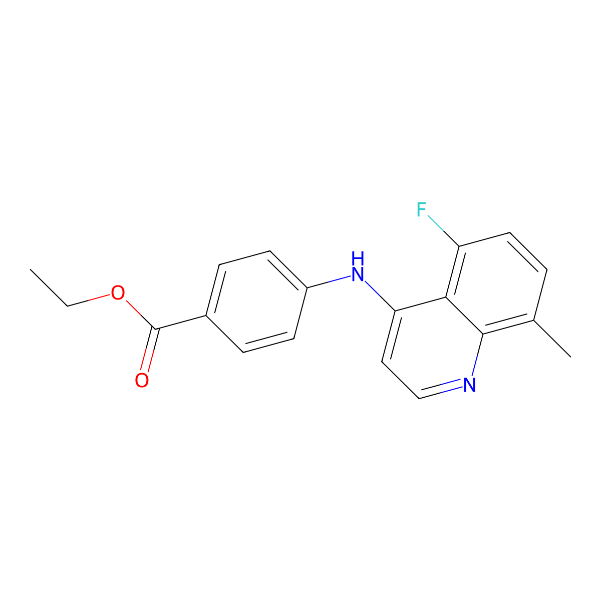Ethyl 4-((5-fluoro-8-methylquinolin-4-yl)amino)benzoate molecular structure, CAS 1315370-45-6