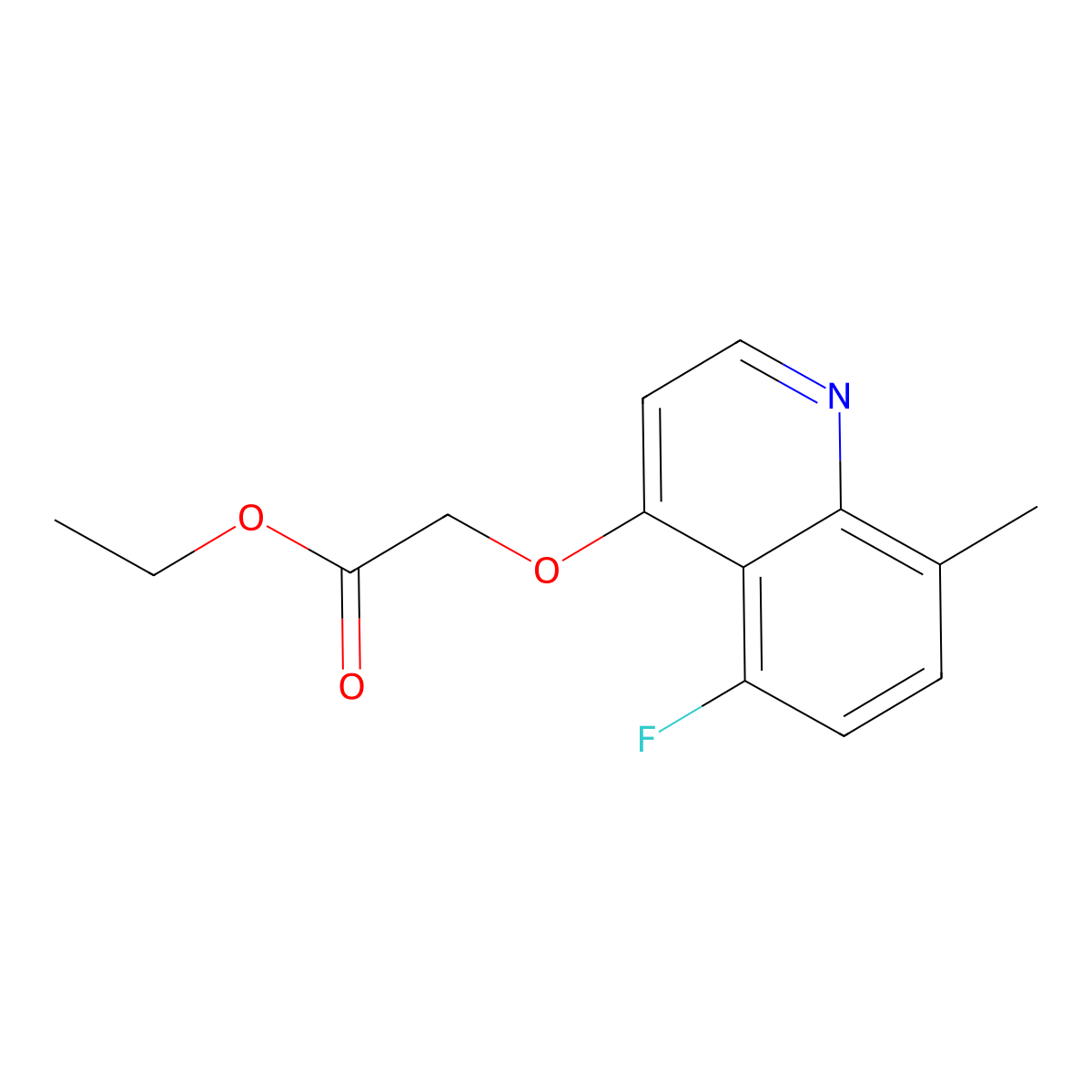 Ethyl 2-((5-fluoro-8-methylquinolin-4-yl)oxy)acetate molecular structure, CAS 1315370-48-9