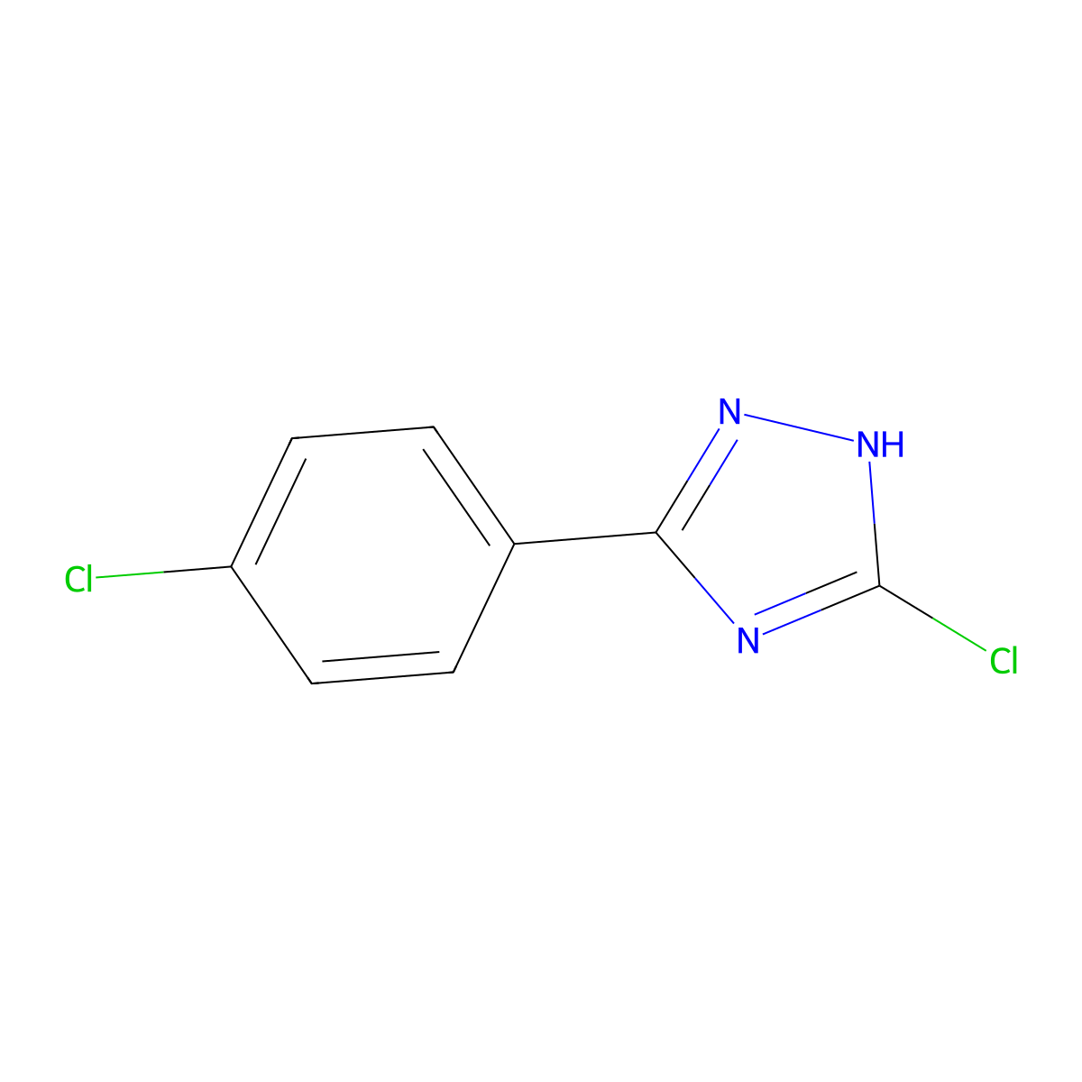5-chloro-3-(4-chlorophenyl)-1H-1,2,4-triazole molecular structure, CAS 1315370-96-7