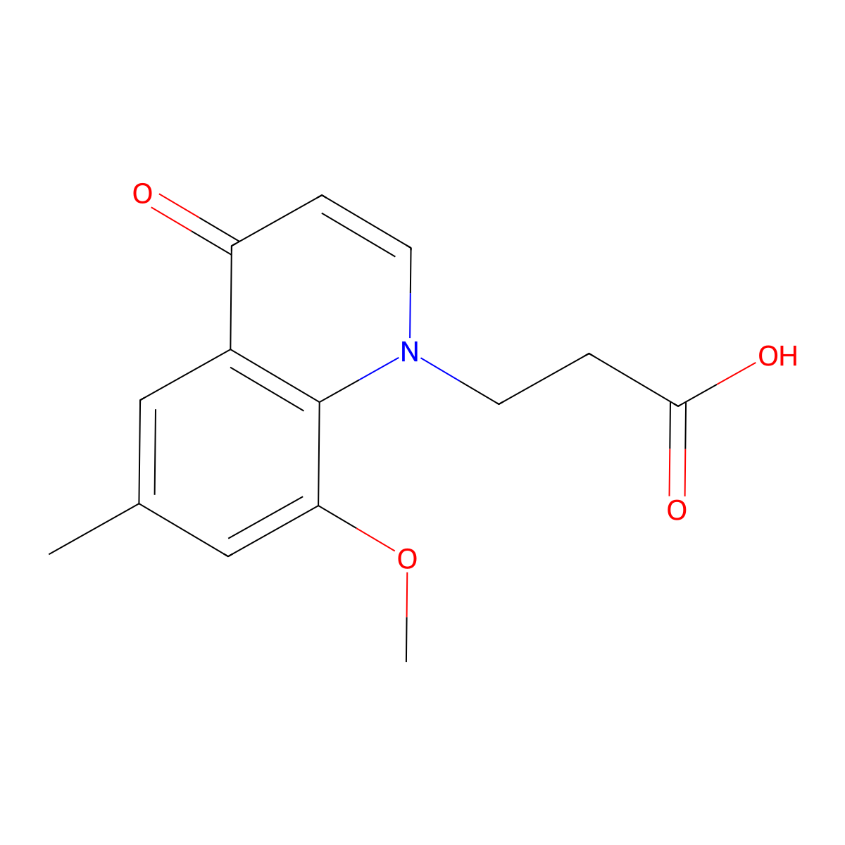 3-(8-Methoxy-6-methyl-4-oxoquinolin-1(4H)-yl)propanoic acid molecular structure, CAS 1315371-14-2