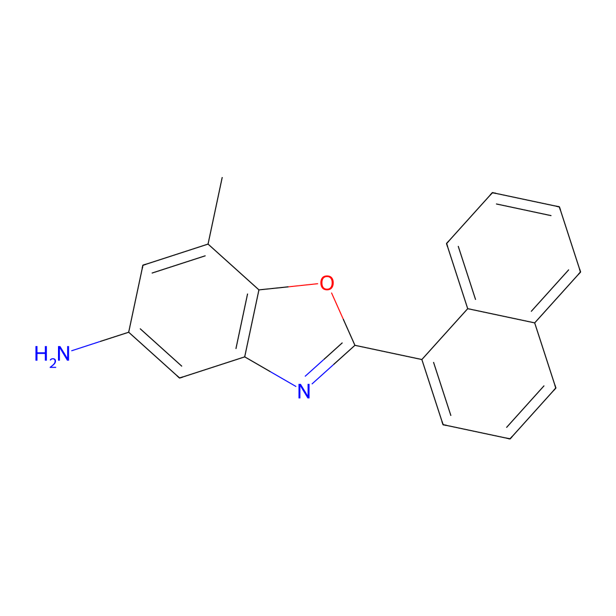 7-Methyl-2-(naphthalen-1-yl)-1,3-benzoxazol-5-amine molecular structure, CAS 1315371-50-6