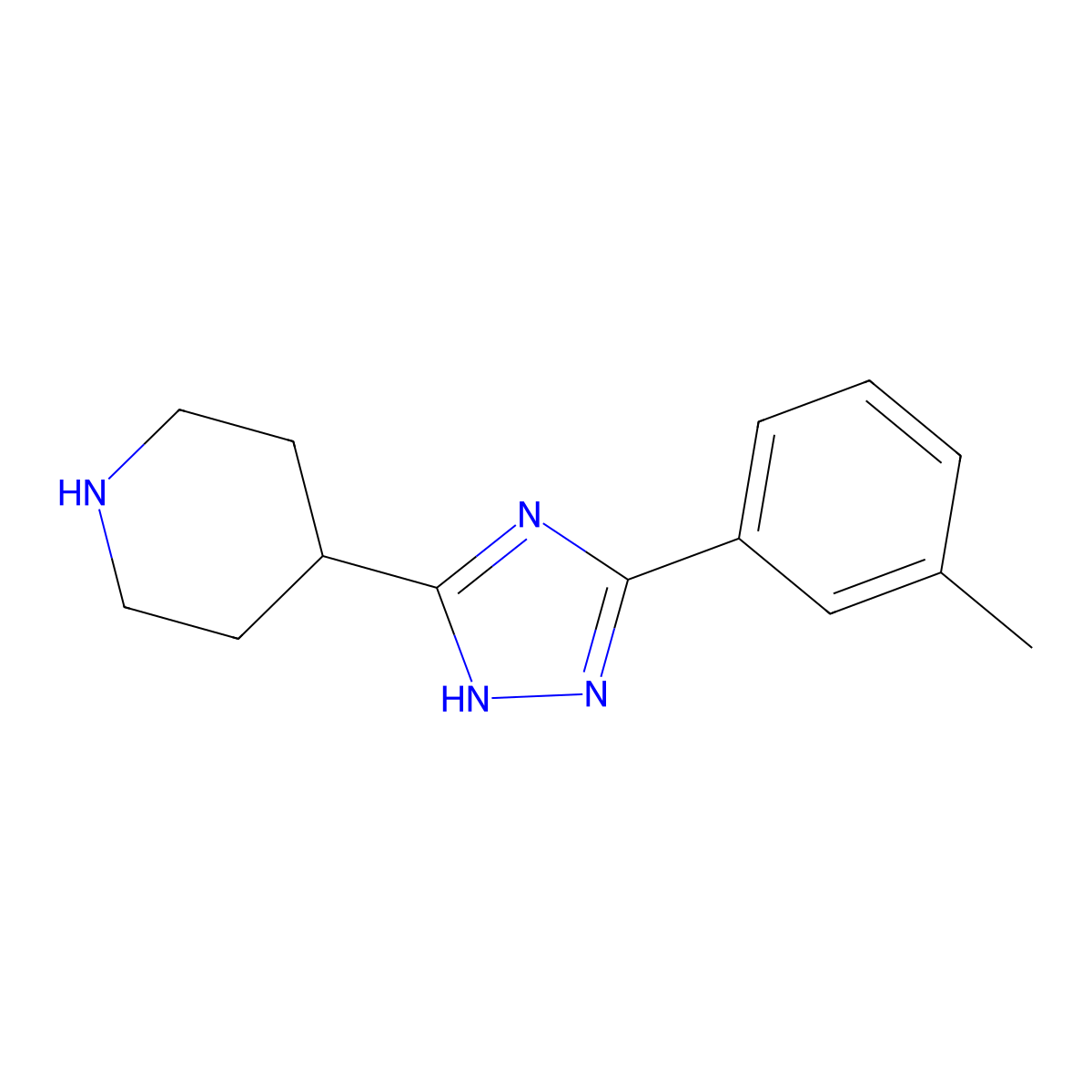 4-(3-(m-Tolyl)-1H-1,2,4-triazol-5-yl)piperidine molecular structure, CAS 1315372-41-8