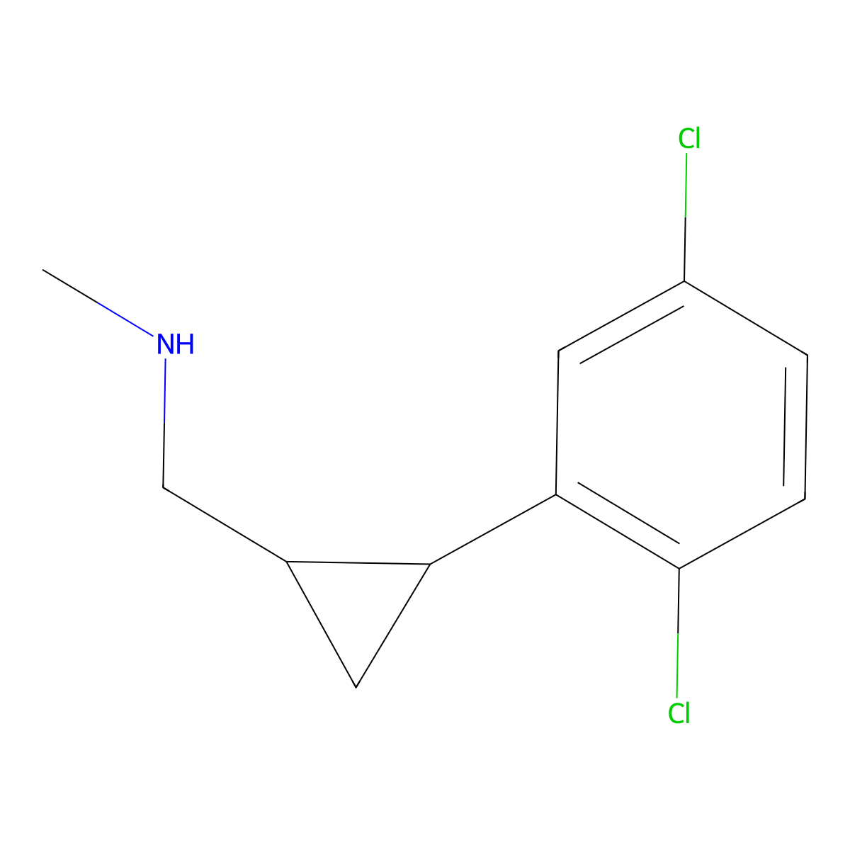 1-(2-(2,5-Dichlorophenyl)cyclopropyl)-N-methylmethanamine molecular structure, CAS 1315372-50-9