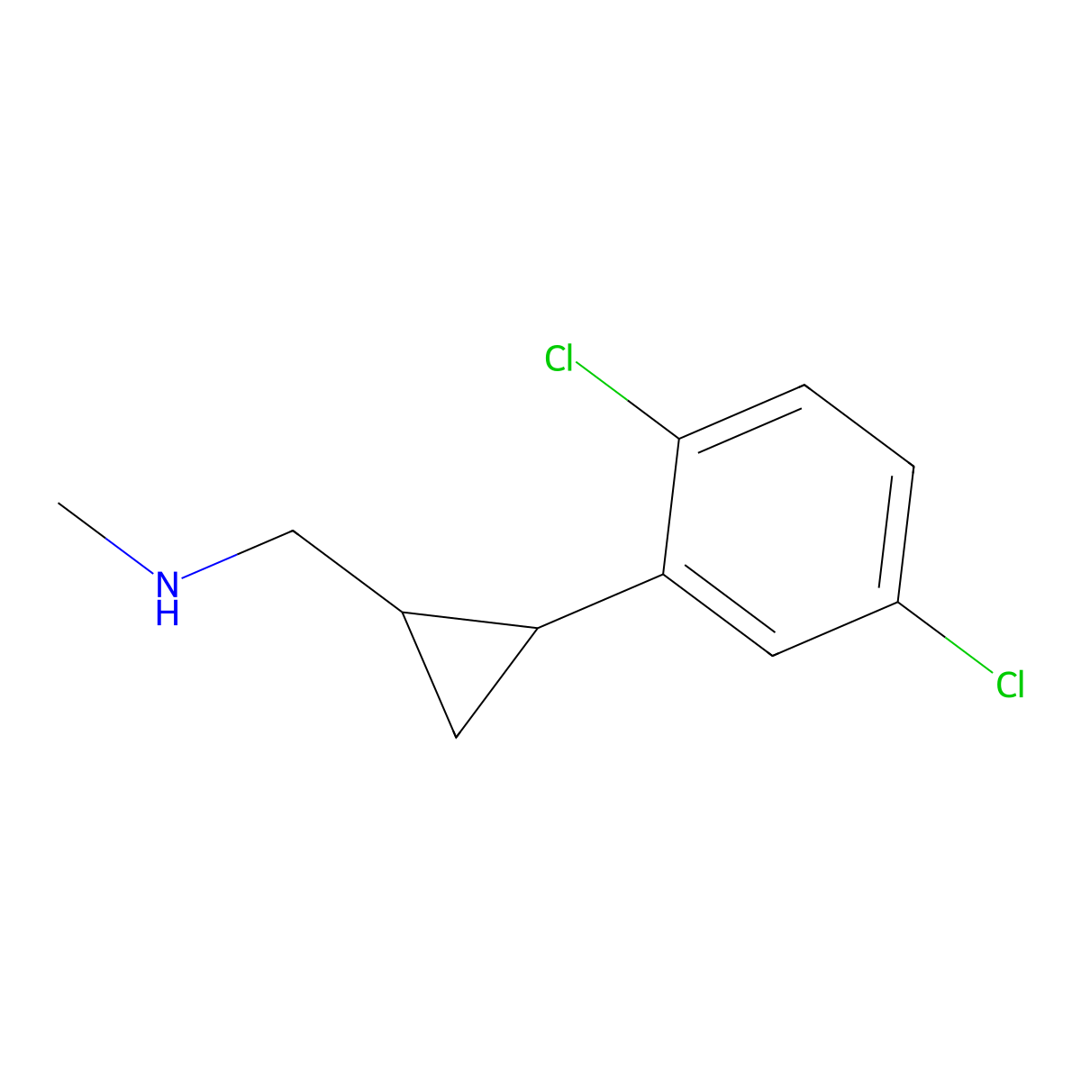 1-(2-(2,5-Dichlorophenyl)cyclopropyl)-N-methylmethanamine molecular structure, CAS 1315372-50-9