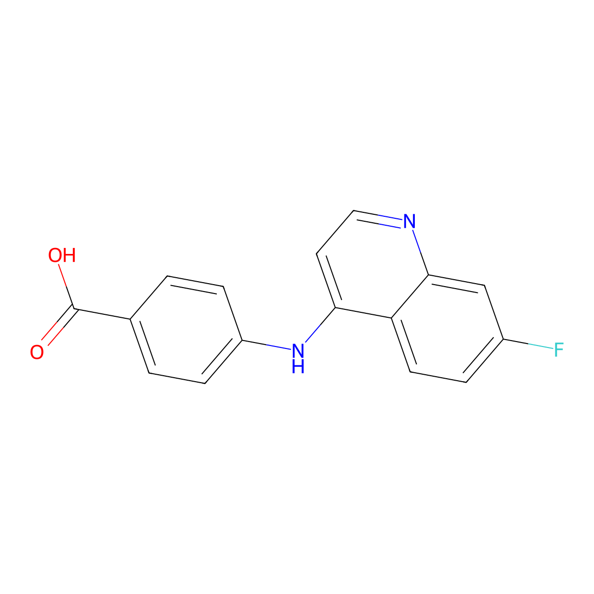 4-((7-Fluoroquinolin-4-yl)amino)benzoic acid molecular structure, CAS 1315372-63-4