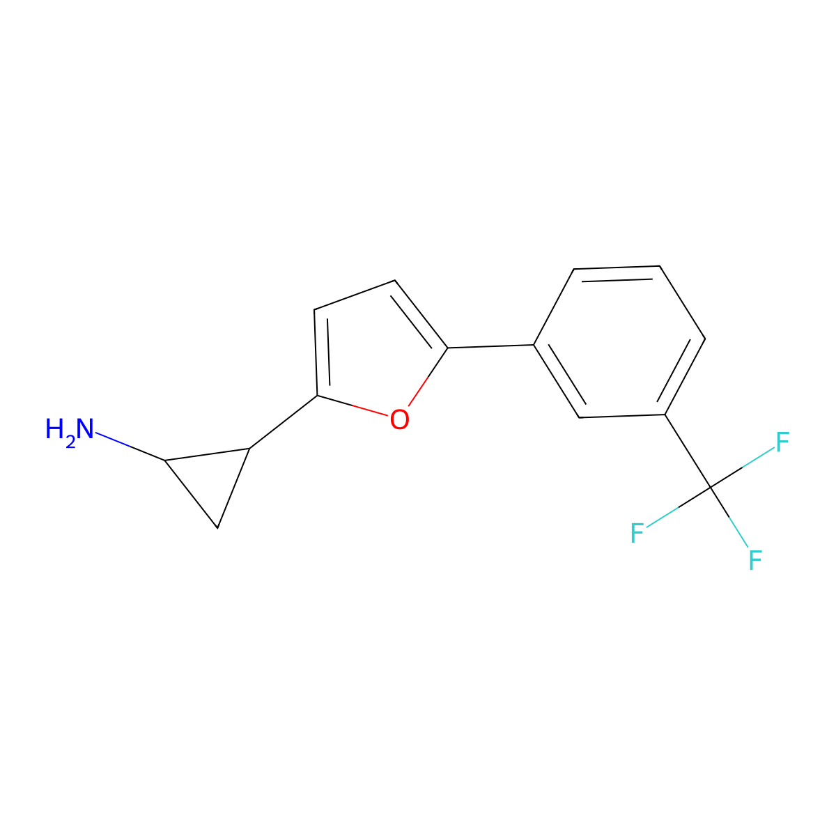 2-(5-(3-(Trifluoromethyl)phenyl)furan-2-yl)cyclopropanamine molecular structure, CAS 1315372-84-9