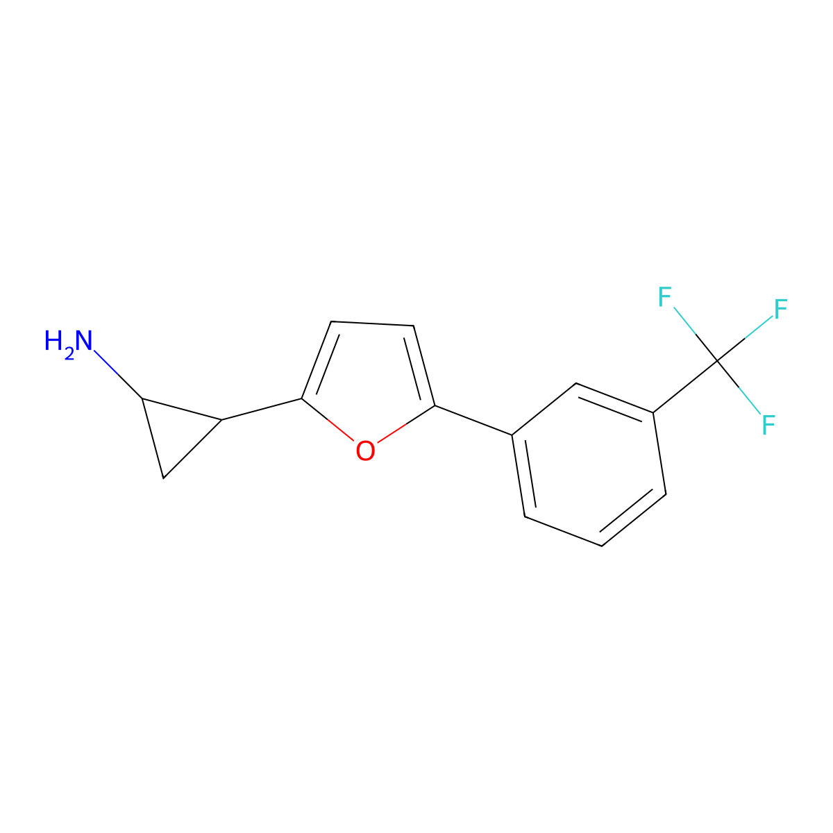 2-(5-(3-(Trifluoromethyl)phenyl)furan-2-yl)cyclopropanamine molecular structure, CAS 1315372-84-9