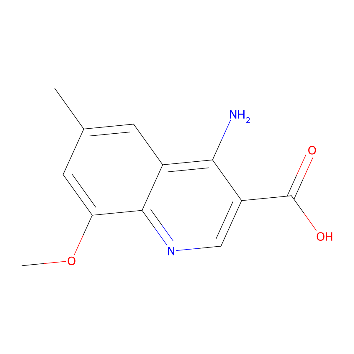 4-Amino-8-methoxy-6-methylquinoline-3-carboxylic acid molecular structure, CAS 1315373-31-9