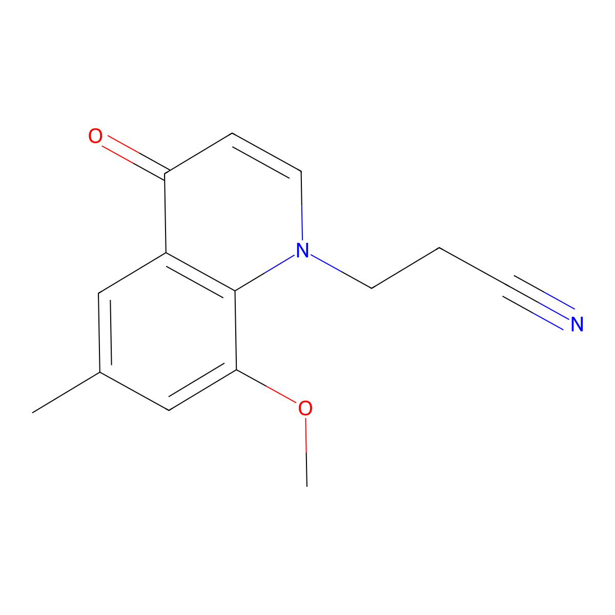 3-(8-Methoxy-6-methyl-4-oxoquinolin-1(4H)-yl)propanenitrile molecular structure, CAS 1315373-52-4