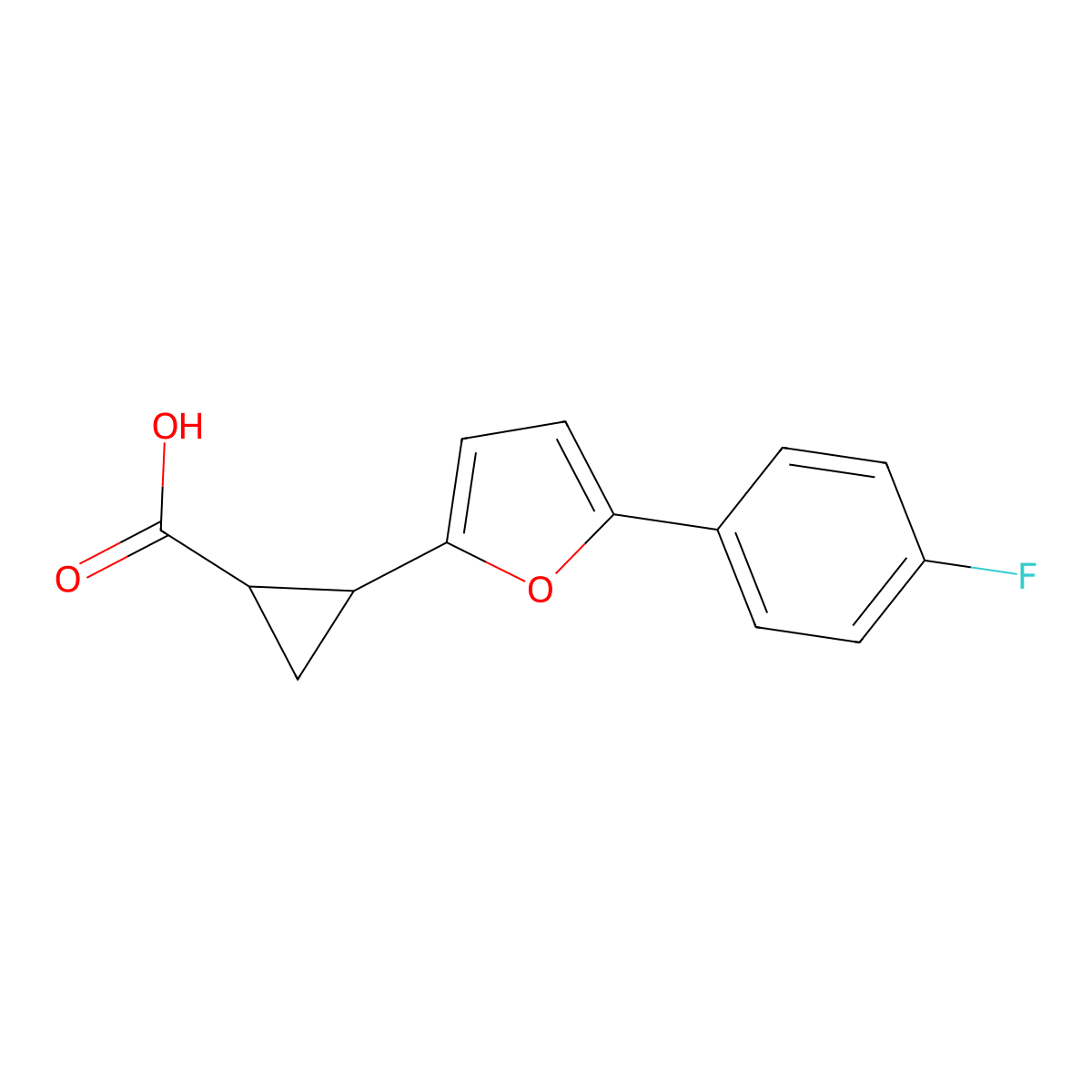 2-(5-(4-Fluorophenyl)furan-2-yl)cyclopropanecarboxylic acid molecular structure, CAS 1315374-05-0