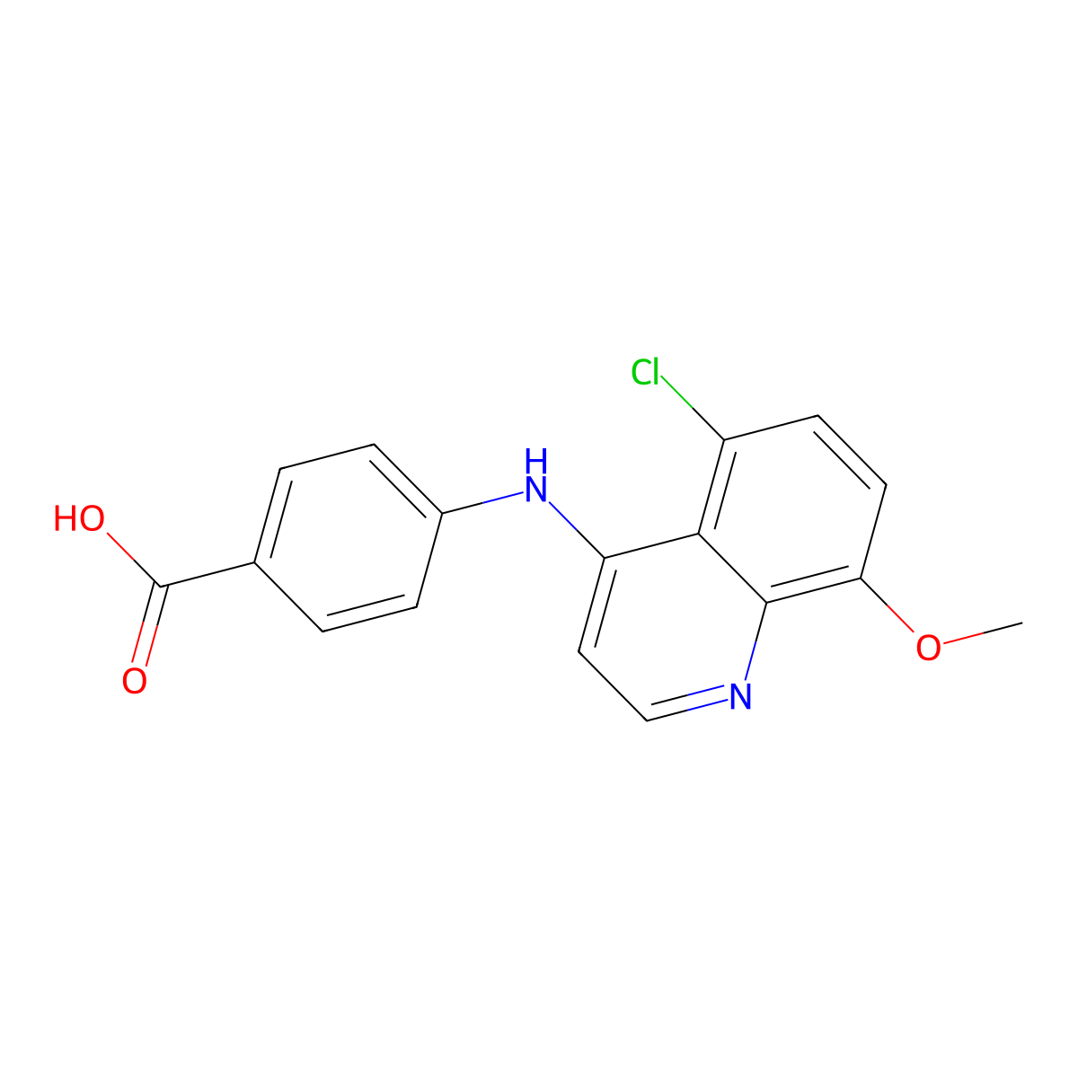 4-((5-Chloro-8-methoxyquinolin-4-yl)amino)benzoic acid molecular structure, CAS 1315374-31-2