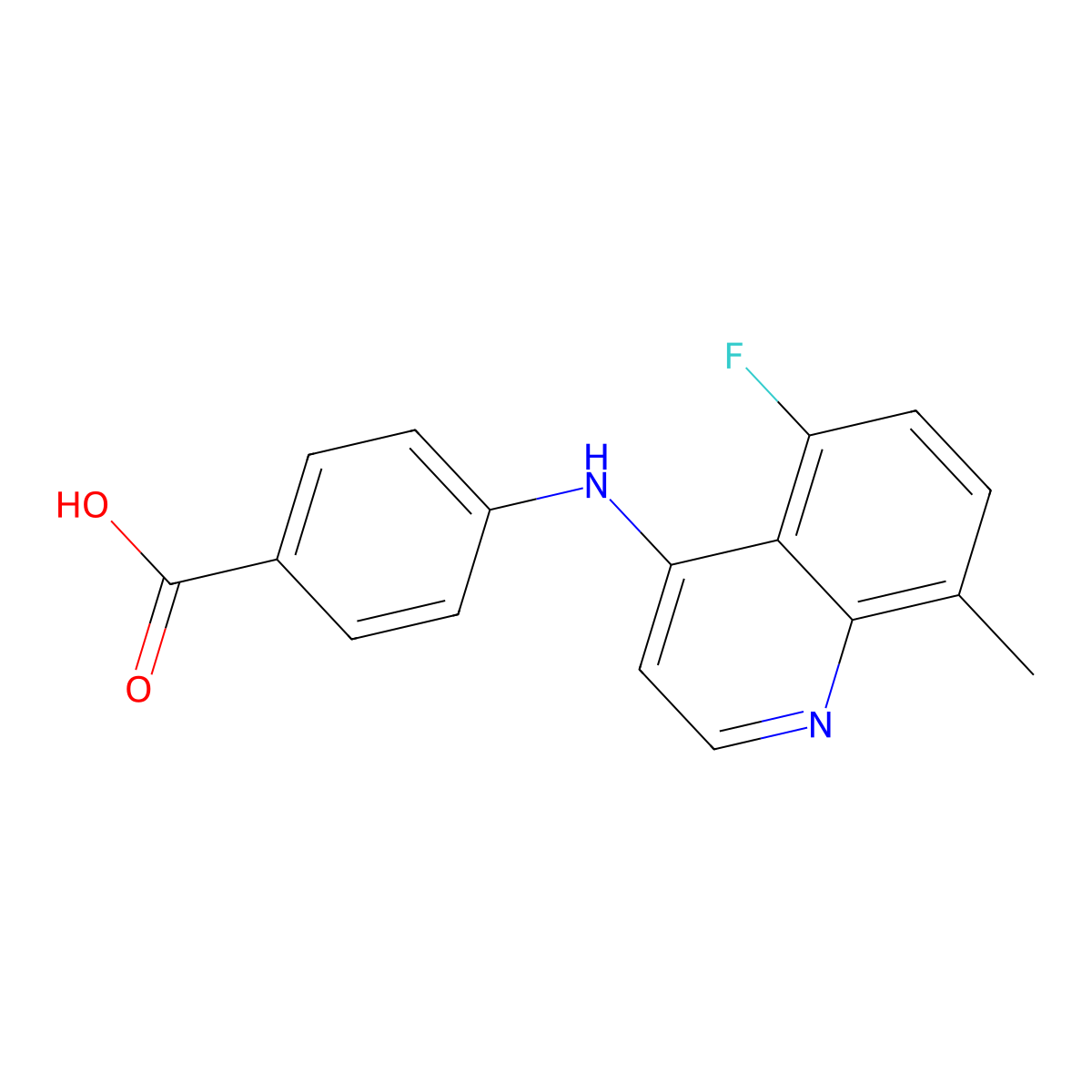 4-((5-Fluoro-8-methylquinolin-4-yl)amino)benzoic acid molecular structure, CAS 1315374-45-8
