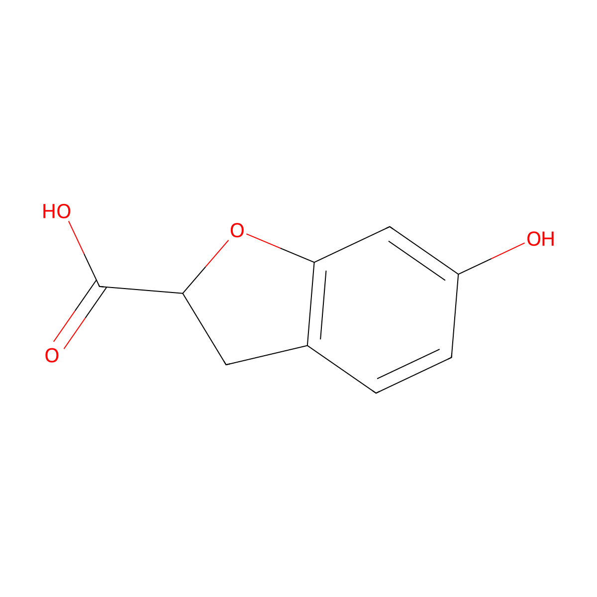 6-Hydroxy-2,3-dihydrobenzofuran-2-carboxylic acid molecular structure, CAS 1315374-50-5