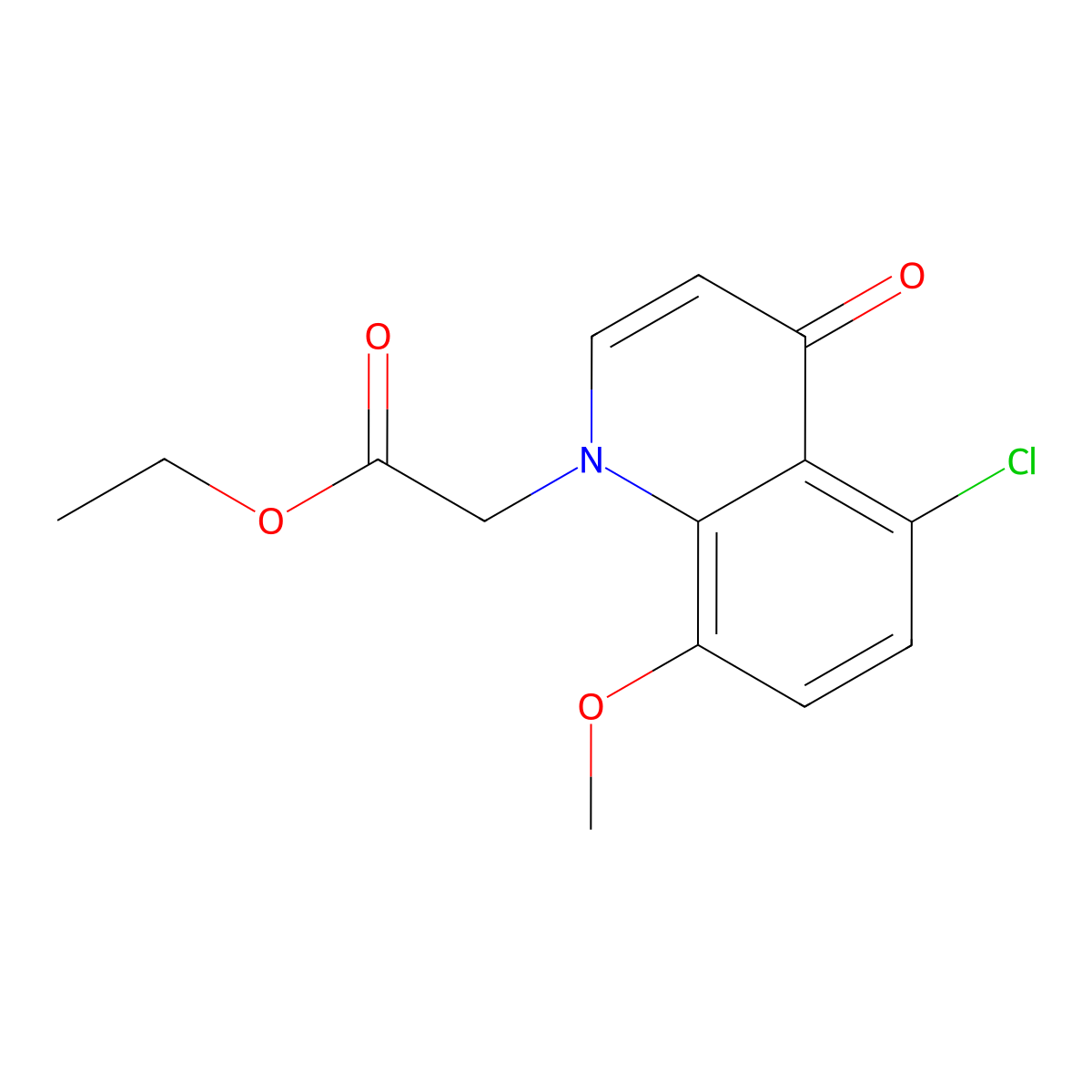 Ethyl 2-(5-chloro-8-methoxy-4-oxoquinolin-1(4H)-yl)acetate molecular structure, CAS 1315374-58-3