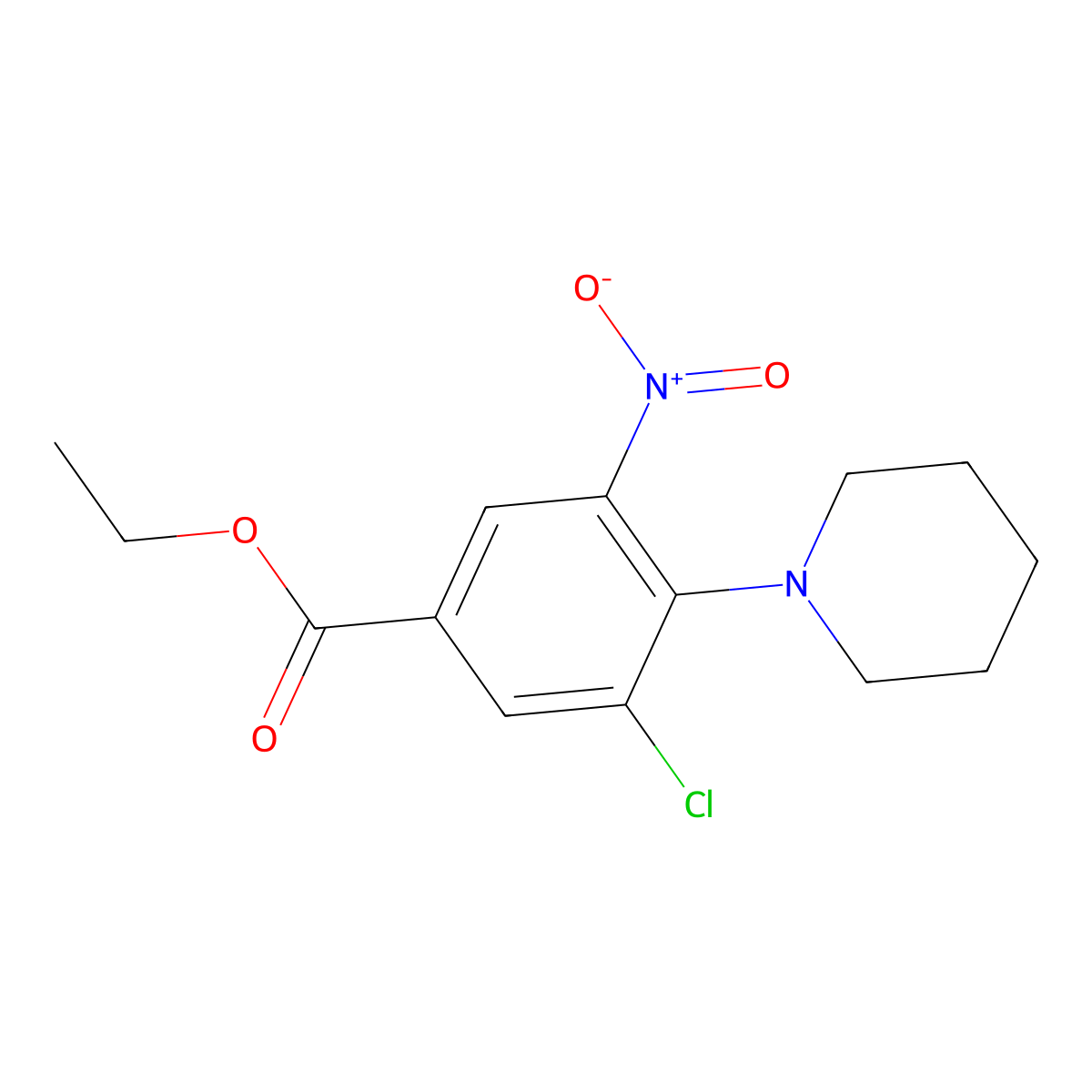Ethyl 3-Chloro-5-nitro-4-(1-piperidyl)benzoate molecular structure, CAS 1315374-62-9
