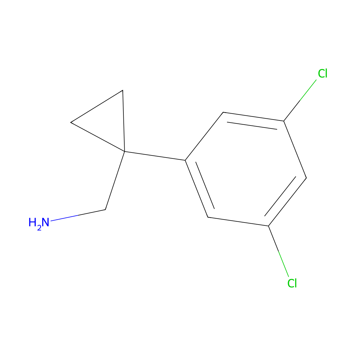 1-(3,5-Dichlorophenyl)cyclopropanemethanamine molecular structure, CAS 1315375-47-3