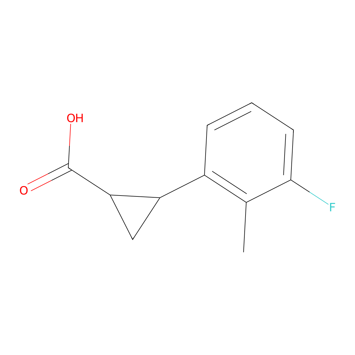 2-(3-Fluoro-2-methylphenyl)cyclopropanecarboxylic acid molecular structure, CAS 1315375-52-0