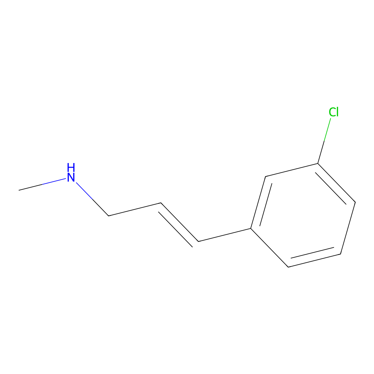 3-(3-Chlorophenyl)-N-methylprop-2-en-1-amine molecular structure, CAS 1315378-07-4