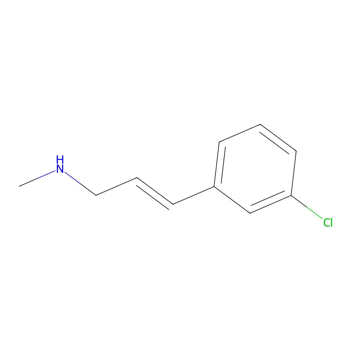 3-(3-Chlorophenyl)-N-methylprop-2-en-1-amine molecular structure, CAS 1315378-07-4