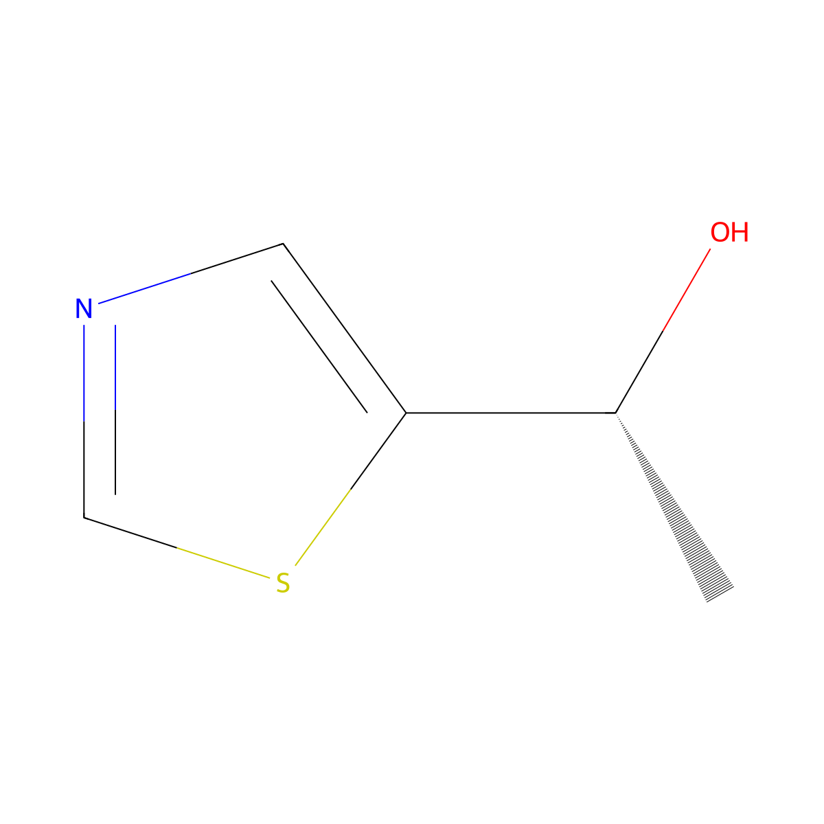 (1R)-1-(1,3-thiazol-5-yl)ethan-1-ol molecular structure, CAS 1315378-57-4