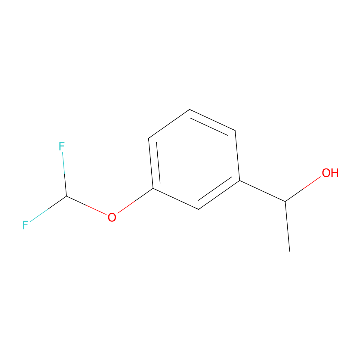 (1R)-1-[3-(difluoromethoxy)phenyl]ethan-1-ol molecular structure, CAS 1315378-60-9