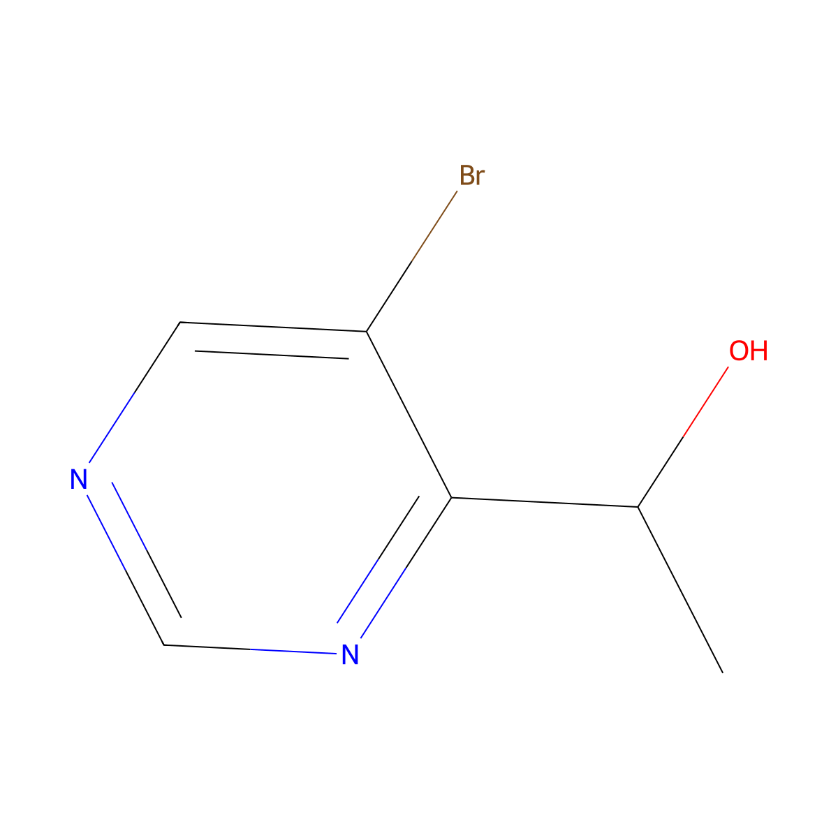 1-(5-Bromo-4-pyrimidinyl)ethanol molecular structure, CAS 1315379-57-7
