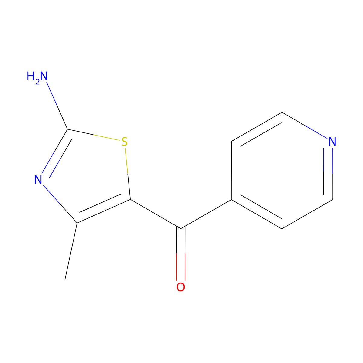 (2-Amino-4-methyl-1,3-thiazol-5-yl)(4-pyridinyl)methanone molecular structure, CAS 1315379-58-8