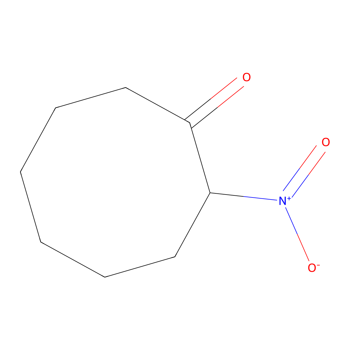 2-Nitrocyclooctanone molecular structure, CAS 13154-28-4
