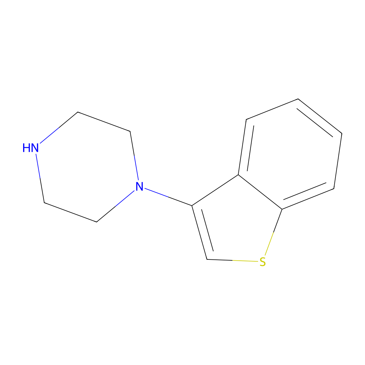 1-(1-Benzothiophen-3-yl)piperazine molecular structure, CAS 131540-81-3