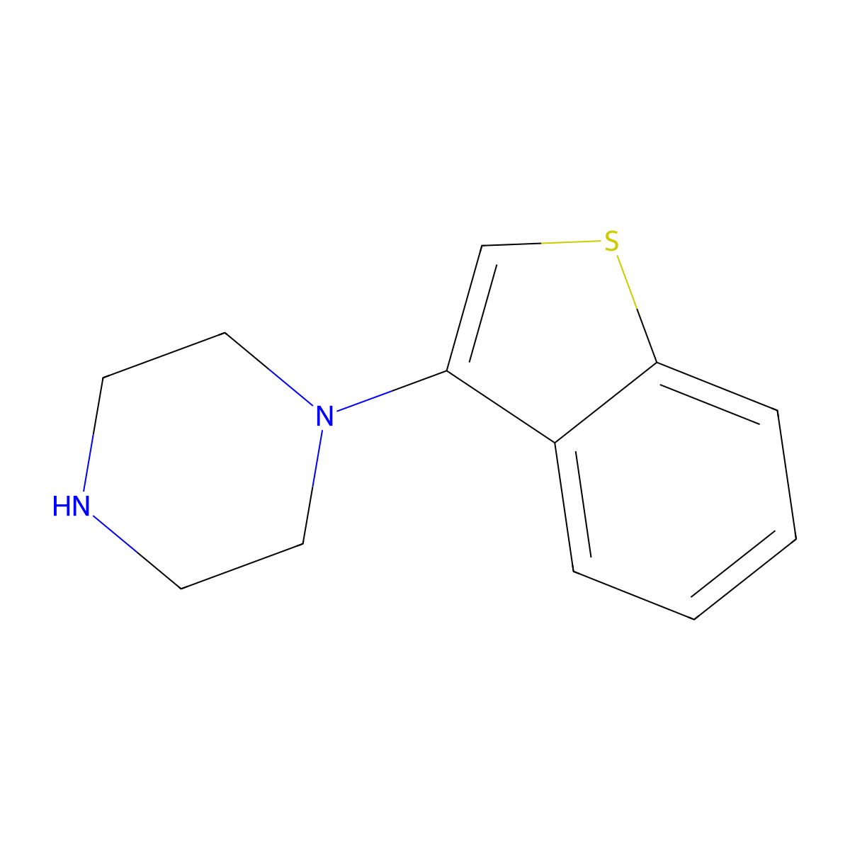 1-(1-Benzothiophen-3-yl)piperazine molecular structure, CAS 131540-81-3