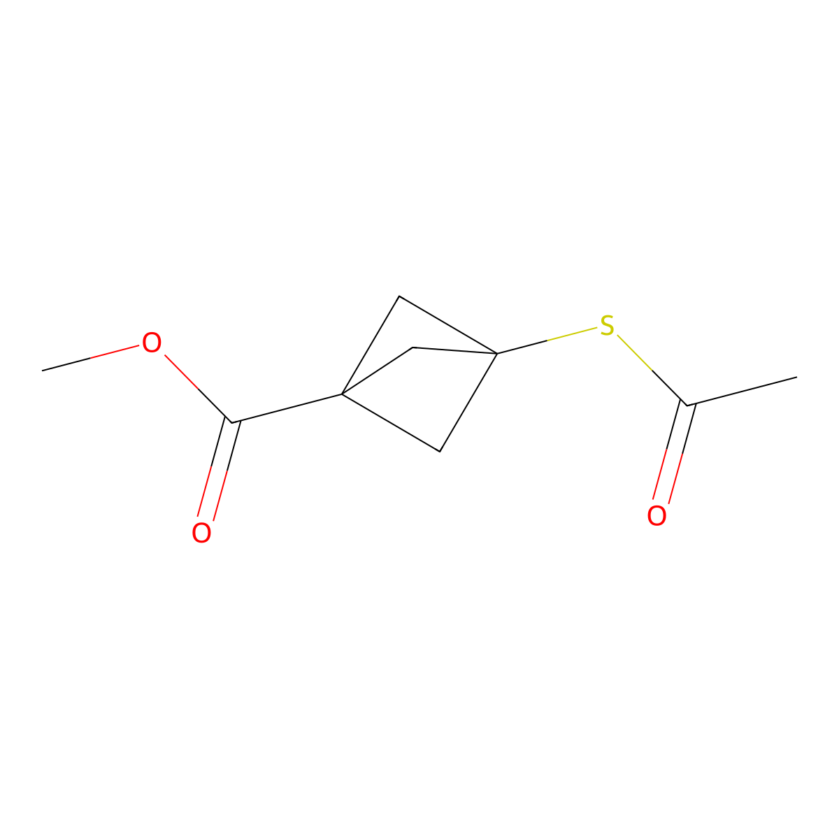 Methyl 3-(acetylsulfanyl)bicyclo[1.1.1]pentane-1-carboxylate molecular structure, CAS 131543-52-7