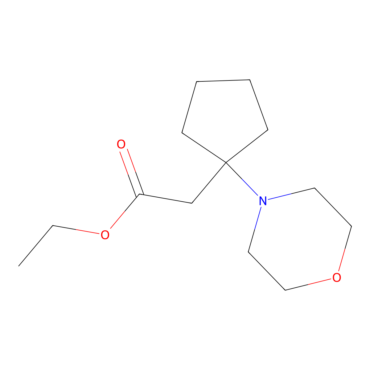 Ethyl 2-(1-morpholinocyclopentyl)acetate molecular structure, CAS 1315449-51-4