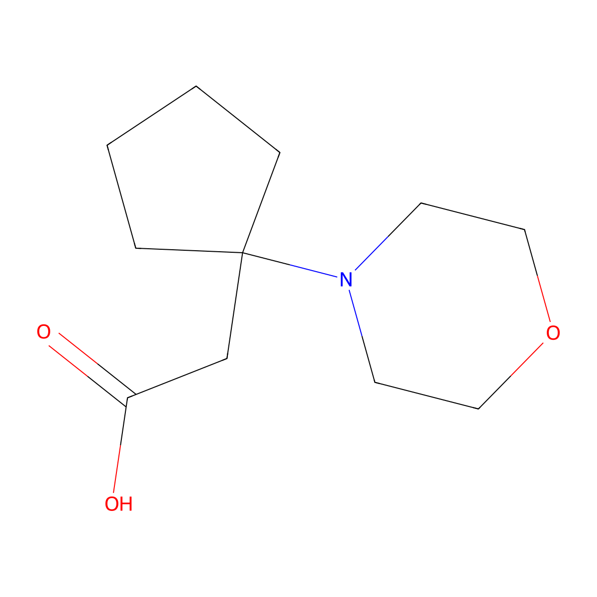 2-(1-Morpholinocyclopentyl)acetic acid molecular structure, CAS 1315449-53-6