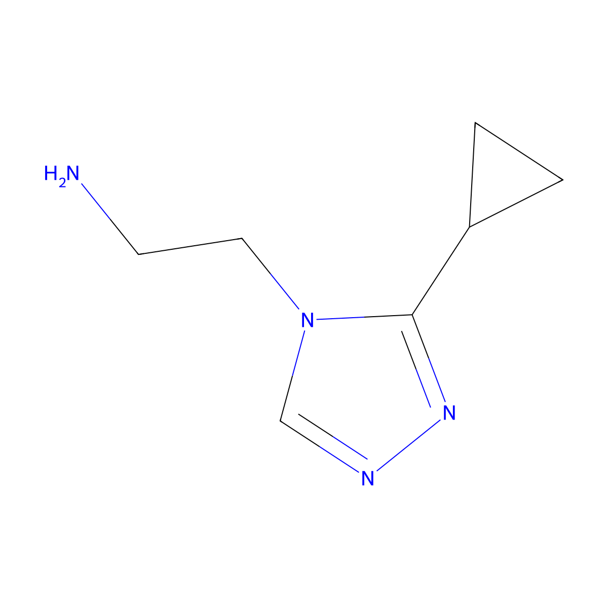 2-(3-Cyclopropyl-4H-1,2,4-triazol-4-yl)ethan-1-amine molecular structure, CAS 1315449-55-8