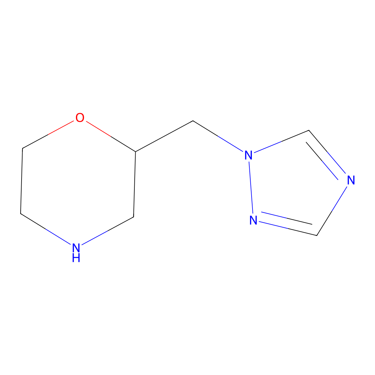 2-[(1H-1,2,4-triazol-1-yl)methyl]morpholine molecular structure, CAS 1315449-56-9