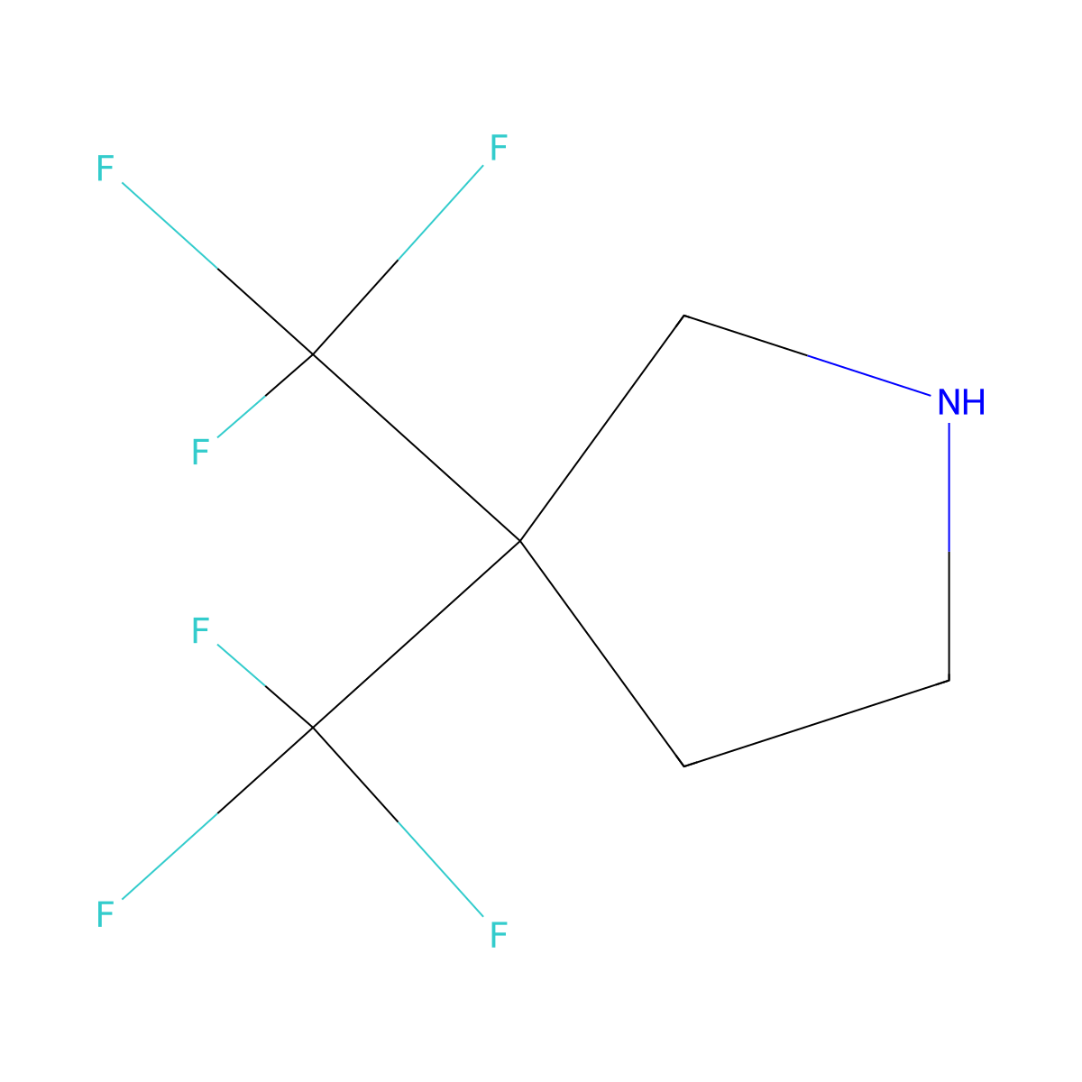3,3-Bis(trifluoromethyl)pyrrolidine molecular structure, CAS 1315449-60-5
