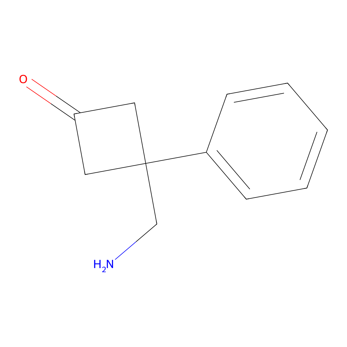 3-(Aminomethyl)-3-phenylcyclobutan-1-one molecular structure, CAS 1315449-61-6