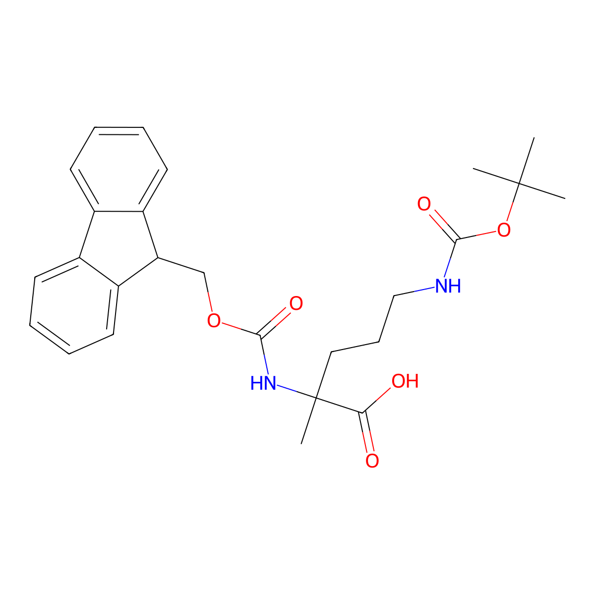 Fmoc-Alpha-Me-Orn(Boc)-OH molecular structure, CAS 1315449-95-6