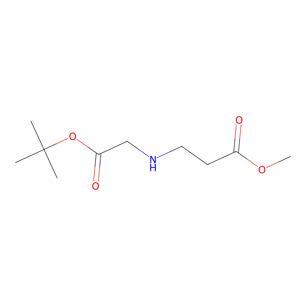 Methyl 3-((2-(tert-butoxy)-2-oxoethyl)amino)propanoate molecular structure, CAS 131545-52-3