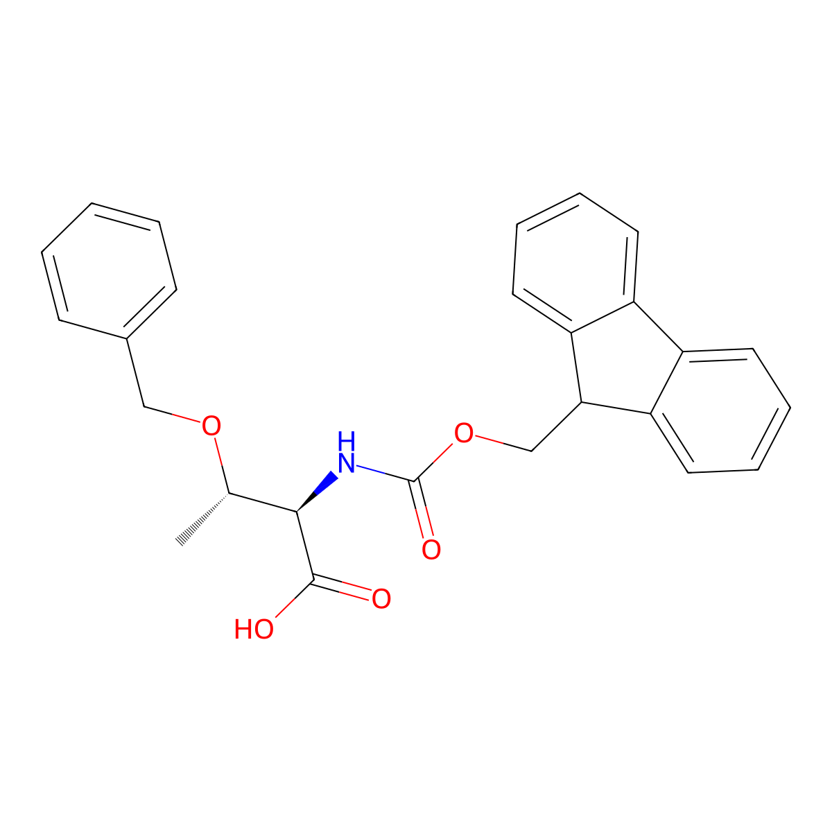 (2R,3S)-2-((((9H-Fluoren-9-yl)methoxy)carbonyl)amino)-3-(benzyloxy)butanoic acid molecular structure, CAS 131545-63-6