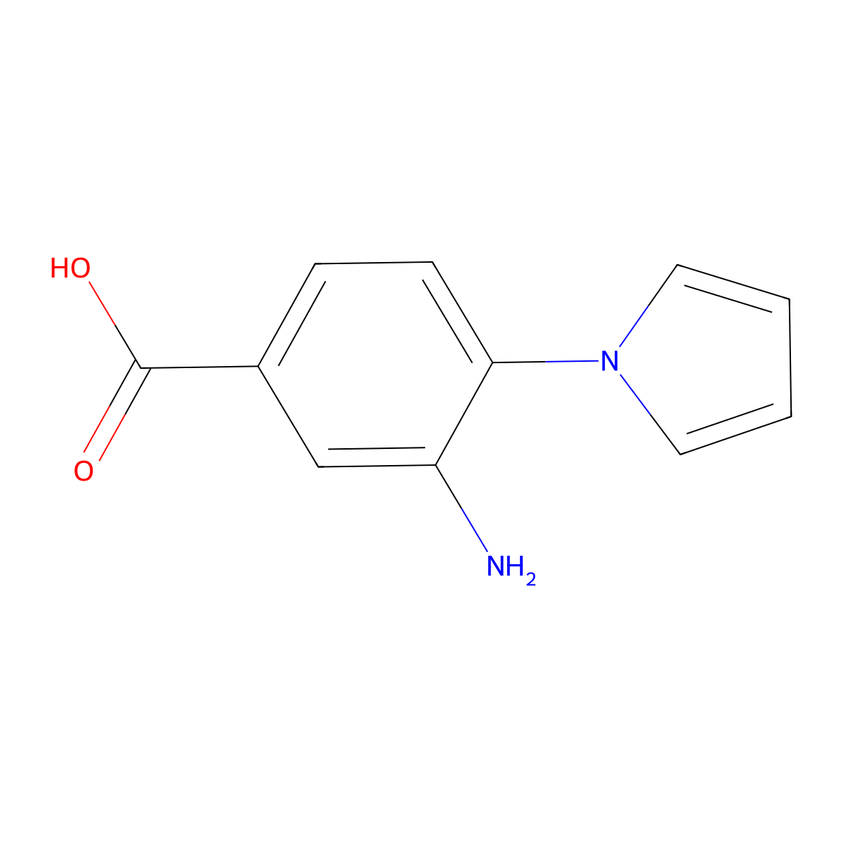 3-Amino-4-(1H-pyrrol-1-yl)benzoic acid molecular structure, CAS 1315475-29-6