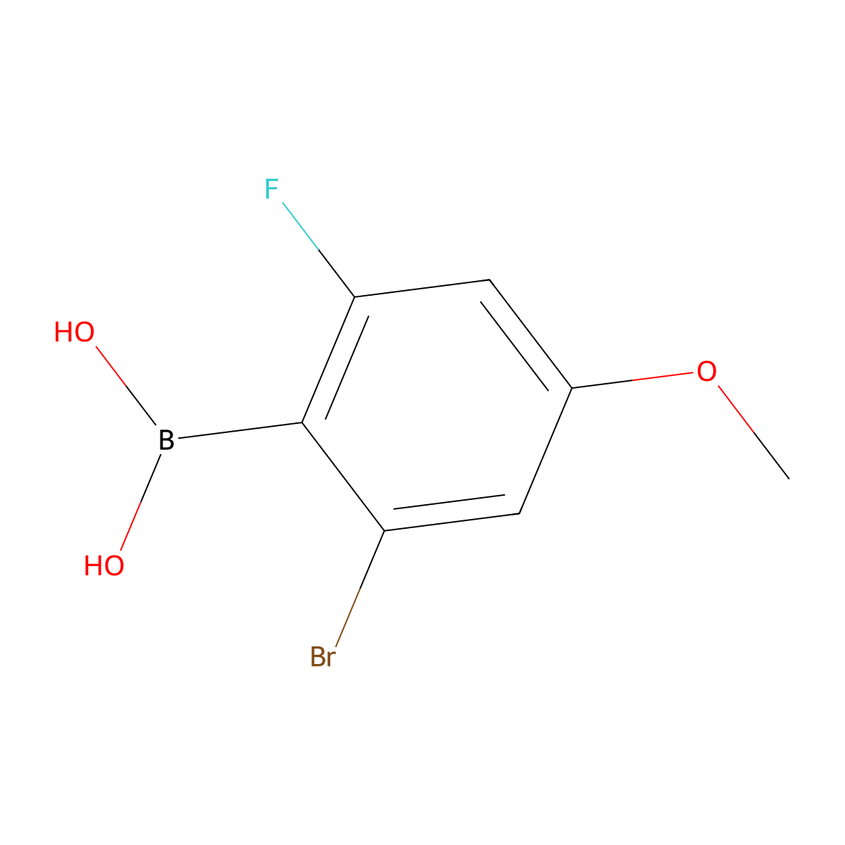 2-Bromo-4-methoxy-6-fluorophenylboronic acid molecular structure, CAS 1315476-03-9